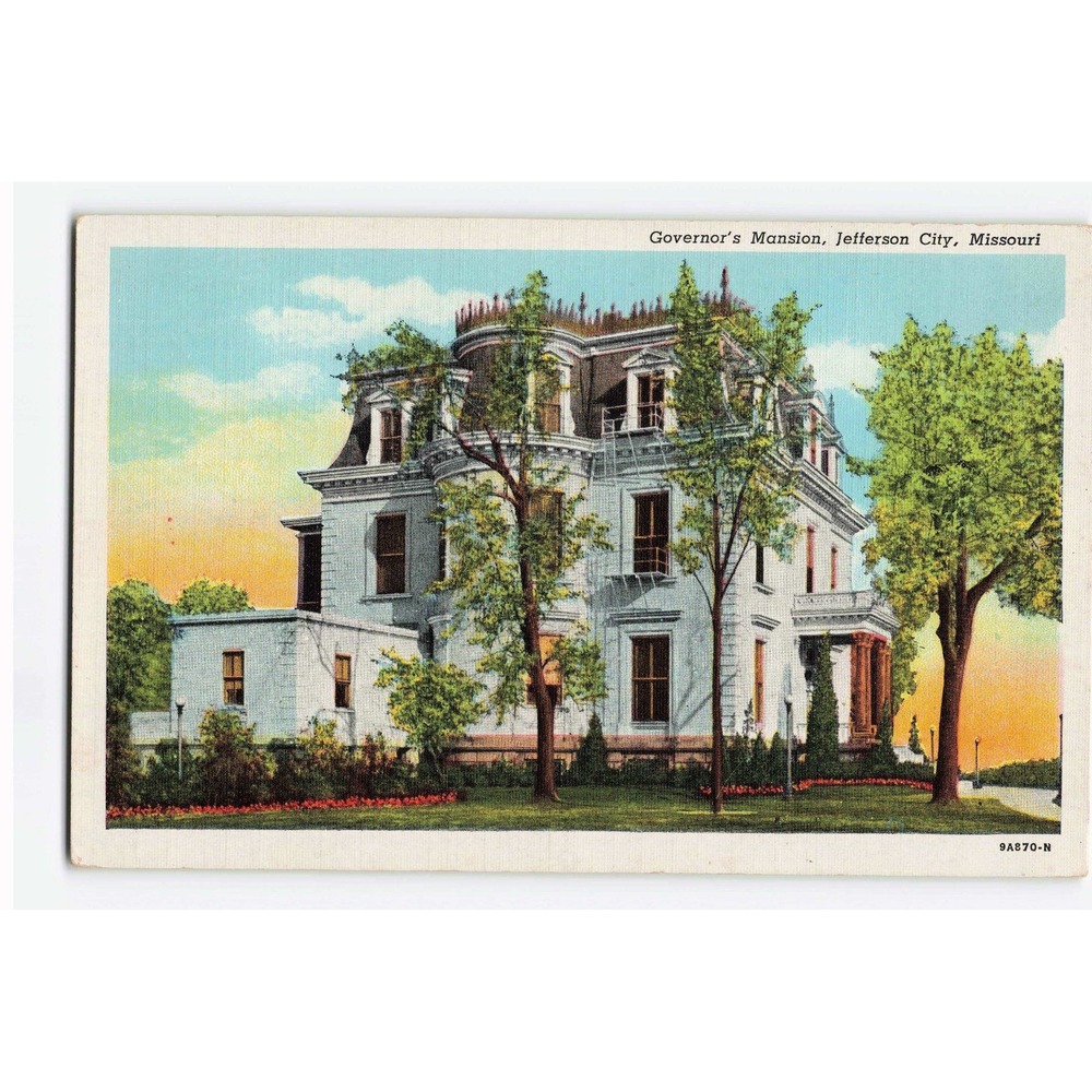 Vintage Governor's Mansion Jefferson City Missouri Linen Postcard 9A870-N